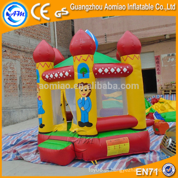 0.9mm PVC perfeito design inflável bouncy jumping castelo, família tema bounce casa para crianças